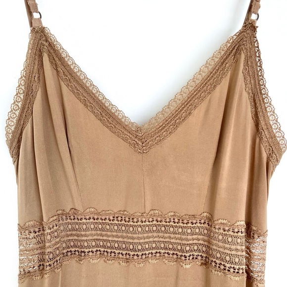 ZIMMERMANN Tulsi Dot Frill Tan Camel Ruffled Midi Dress - Picture 4 of 13